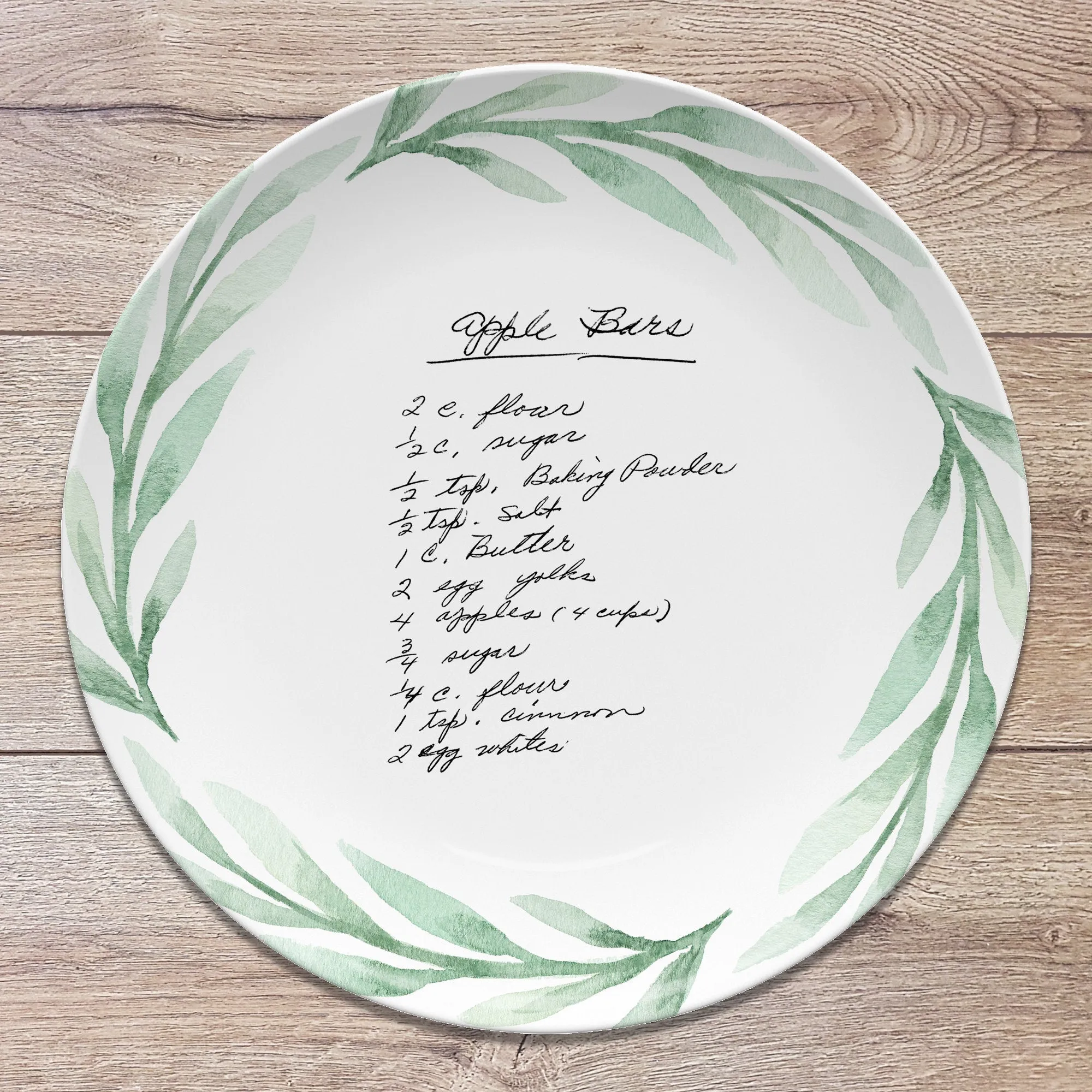 Recipe/Note Handwritten Plate