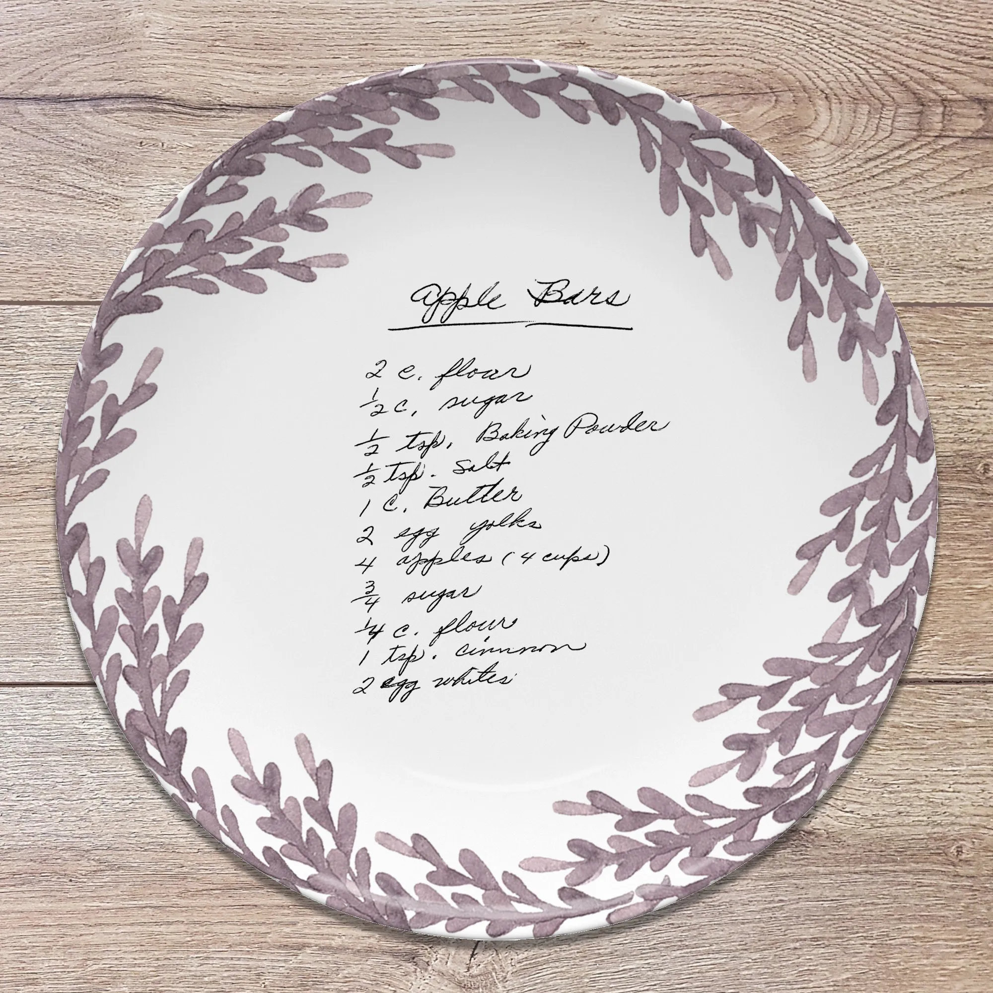 Recipe/Note Handwritten Plate