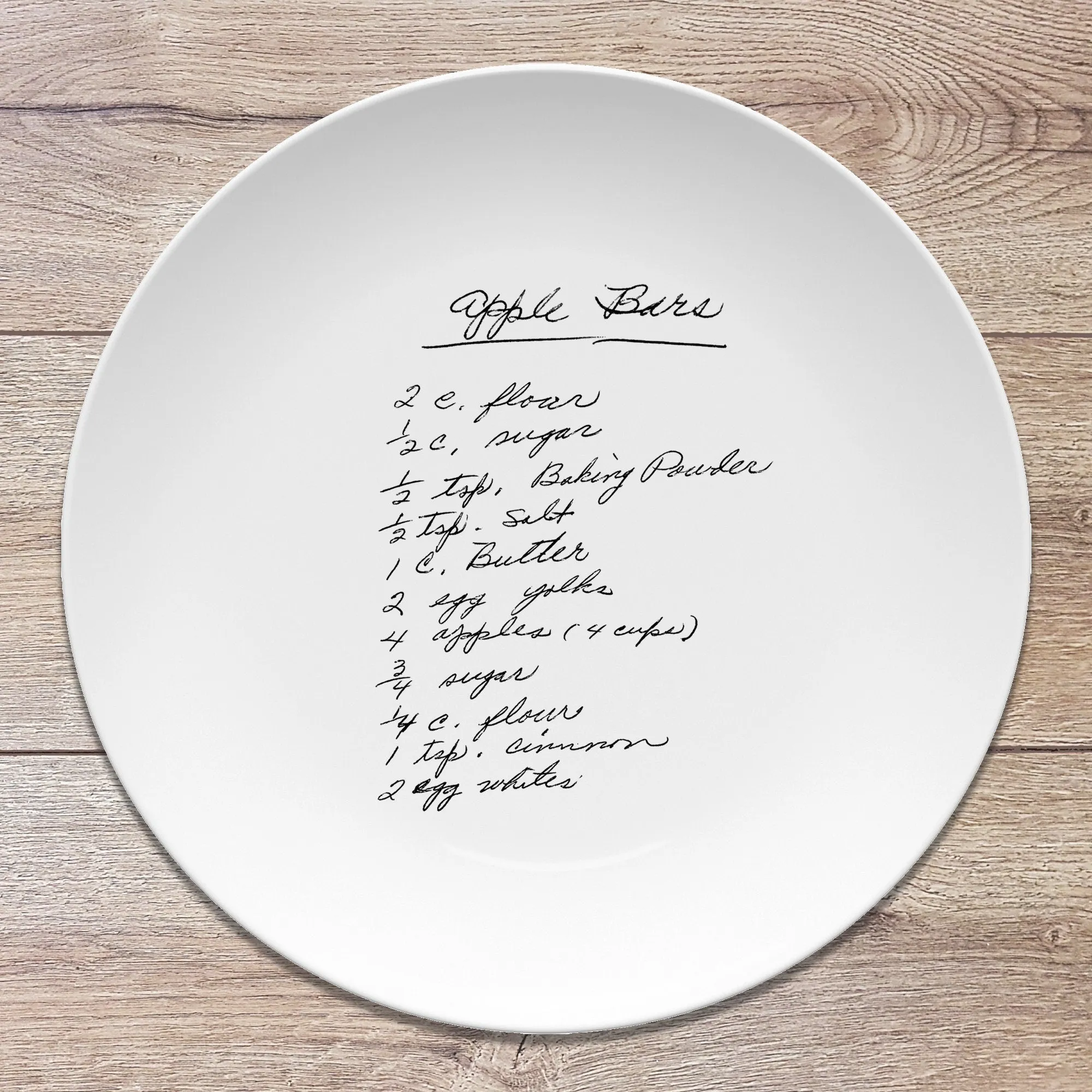 Recipe/Note Handwritten Plate