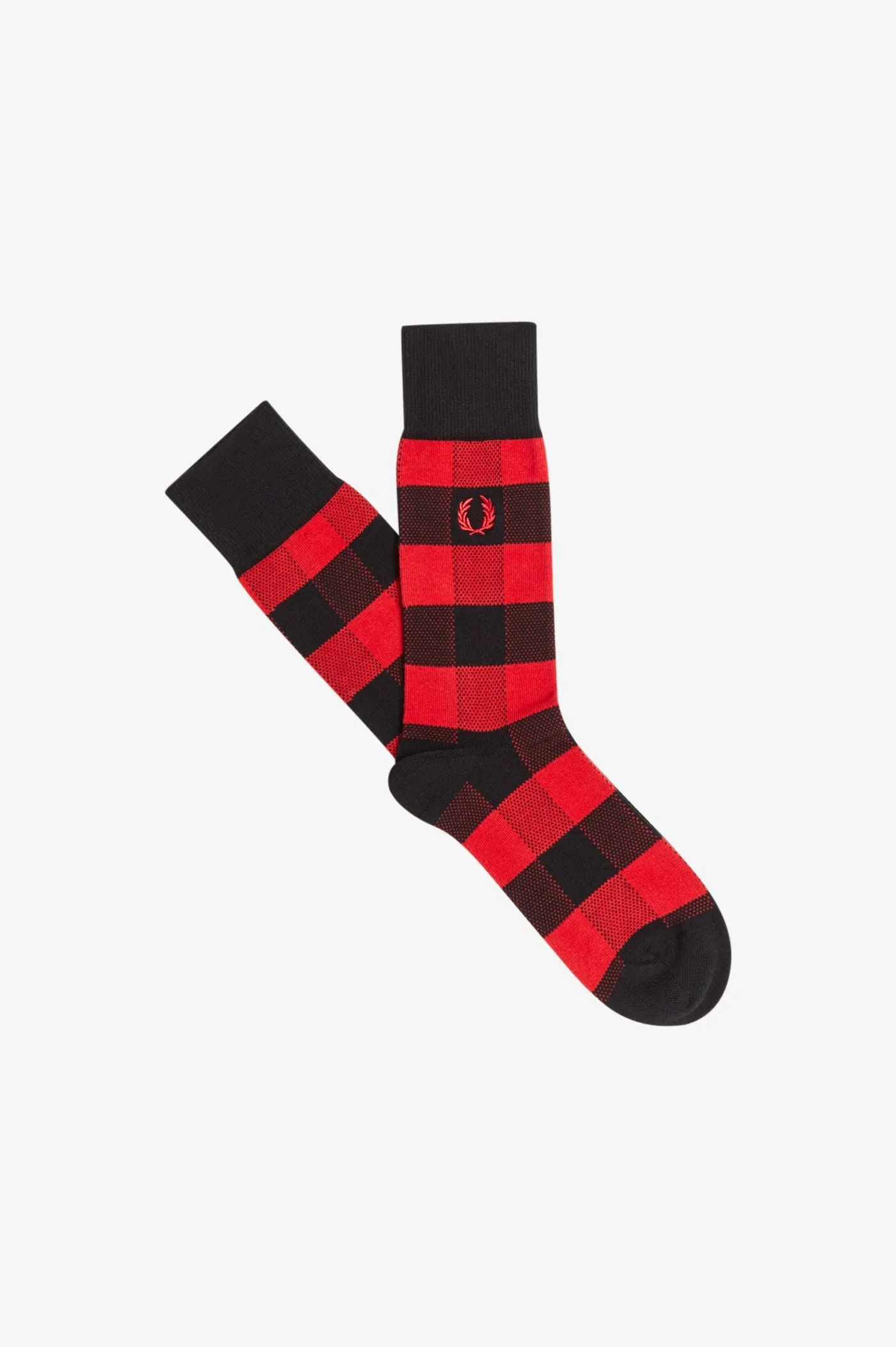 RED TONAL CHECK SOCKS