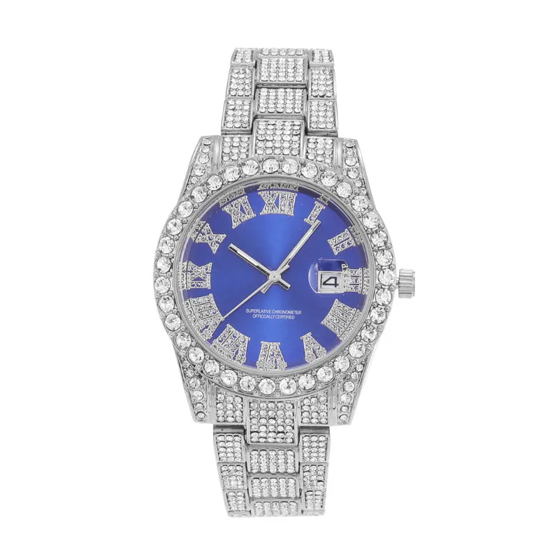 Roman Numerals CZ Diamond Watch