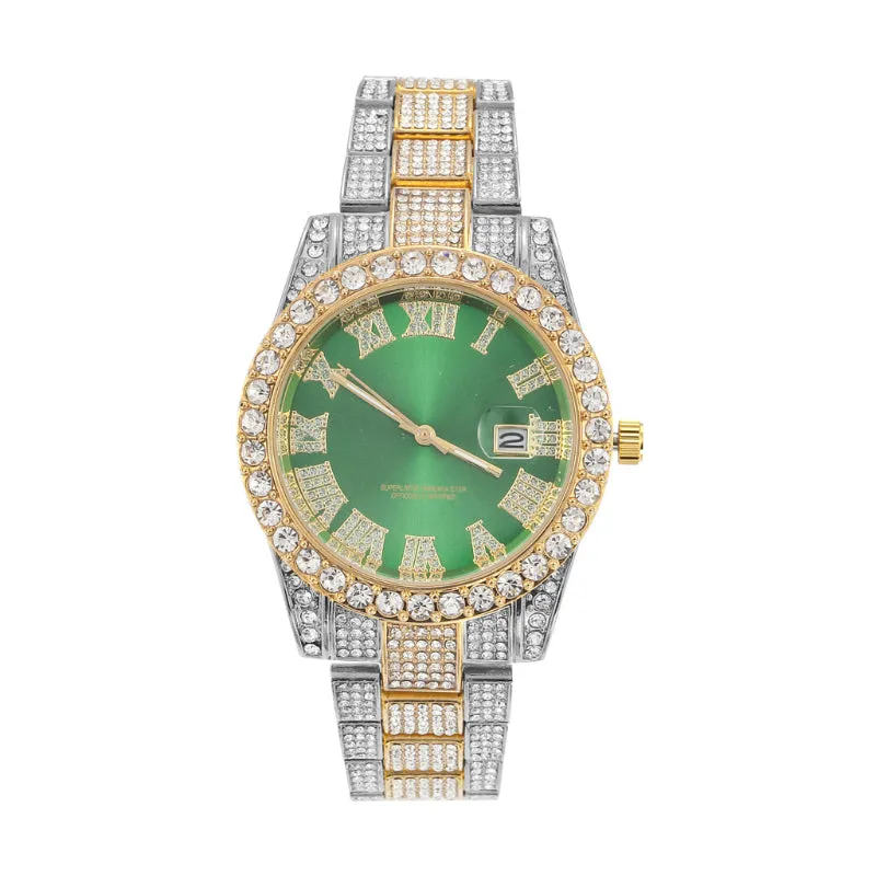 Roman Numerals CZ Diamond Watch