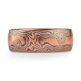 Rustic Flame Palette Ring in Woodgrain Pattern