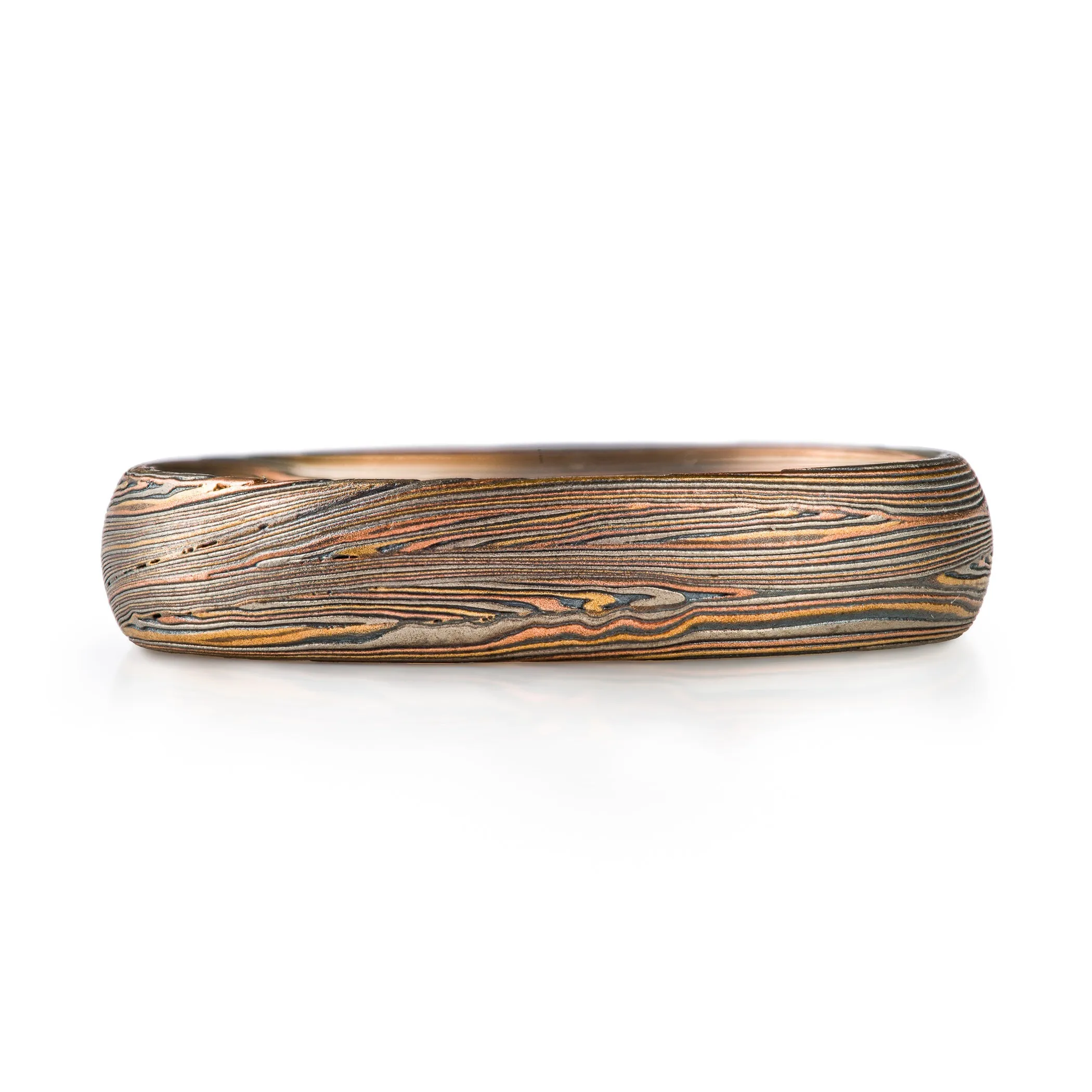 Rustic Flow Pattern Ring with Mokume Knots