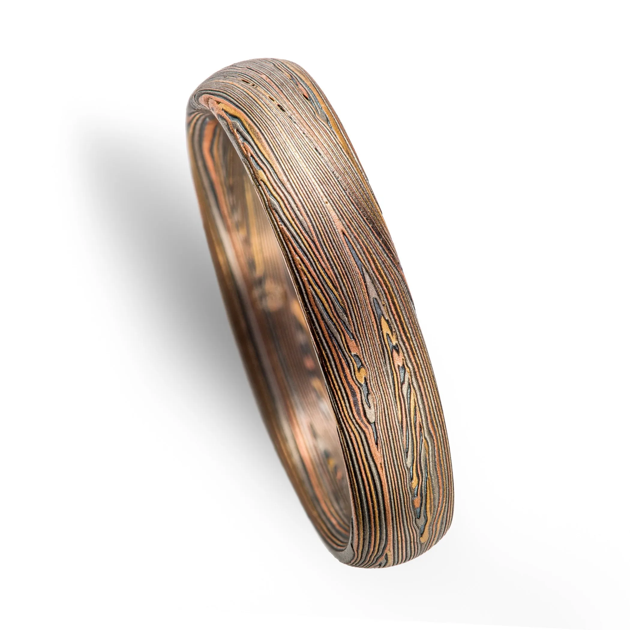 Rustic Flow Pattern Ring with Mokume Knots