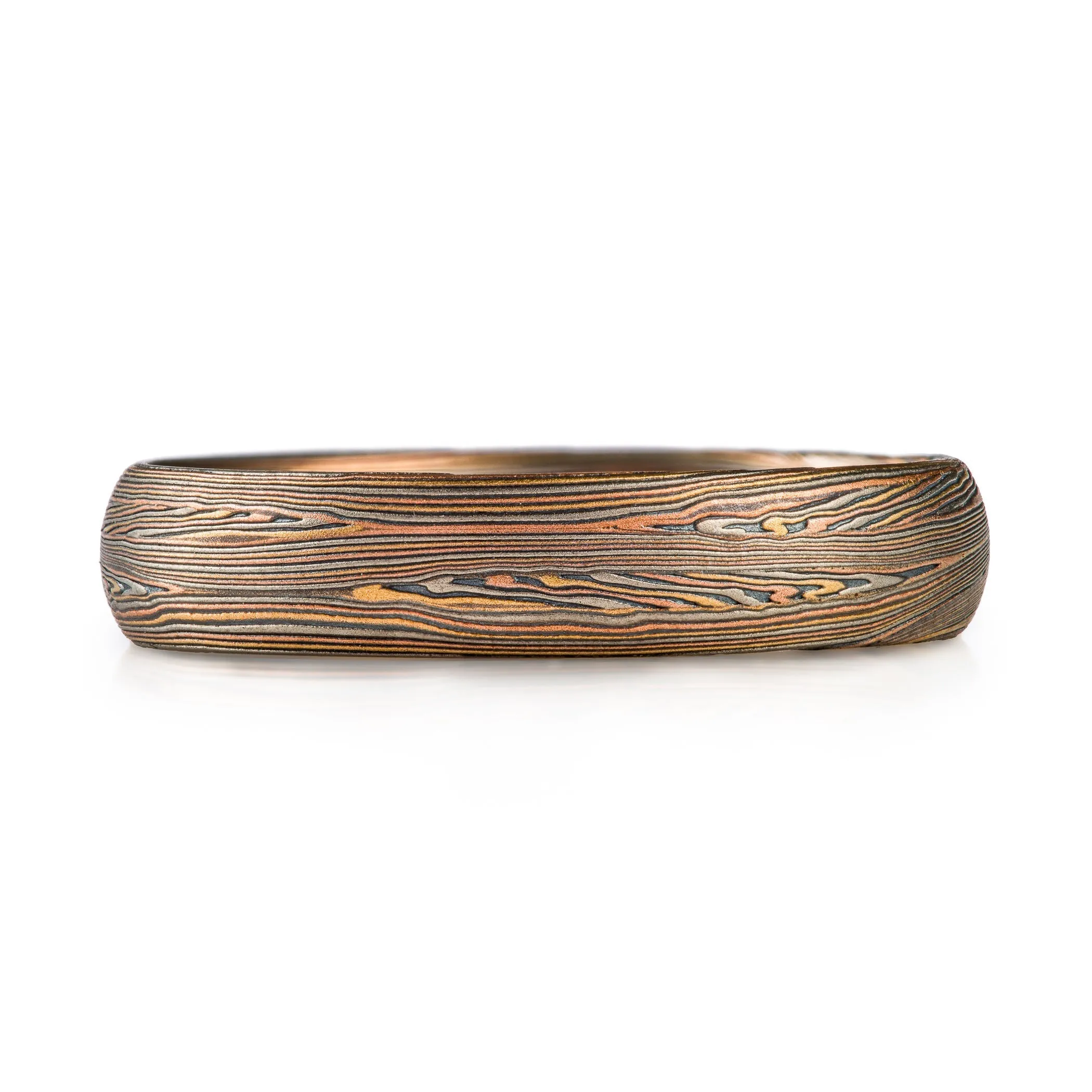 Rustic Flow Pattern Ring with Mokume Knots