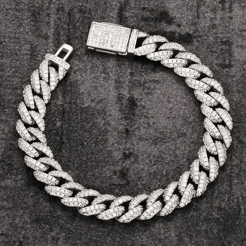 S925 Sterling Silver 10mm Fully Iced Cuban Chain