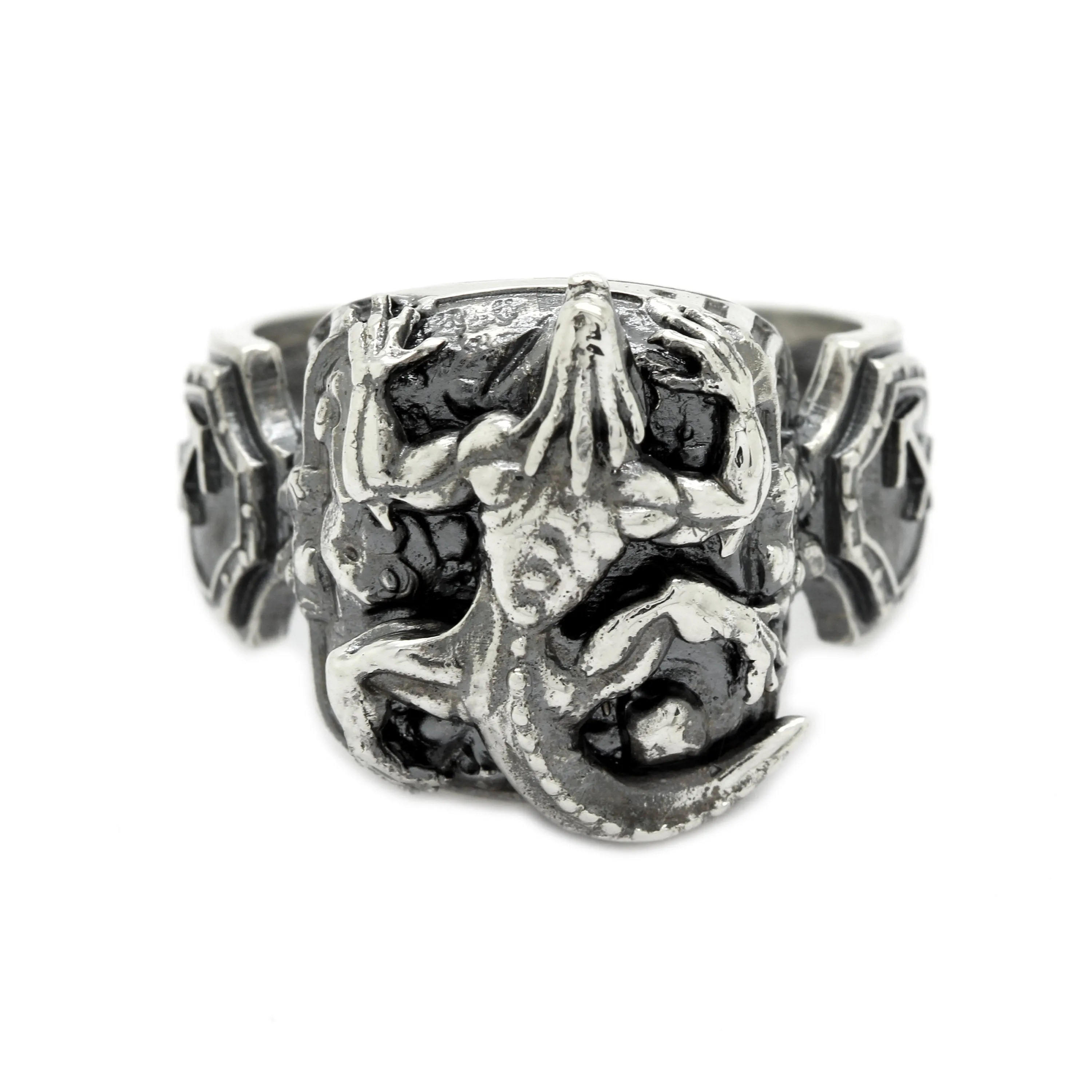 Salamander Talisman  Sagittarius Zodiac Symbol  Men's Ring  Sterling Silver 925