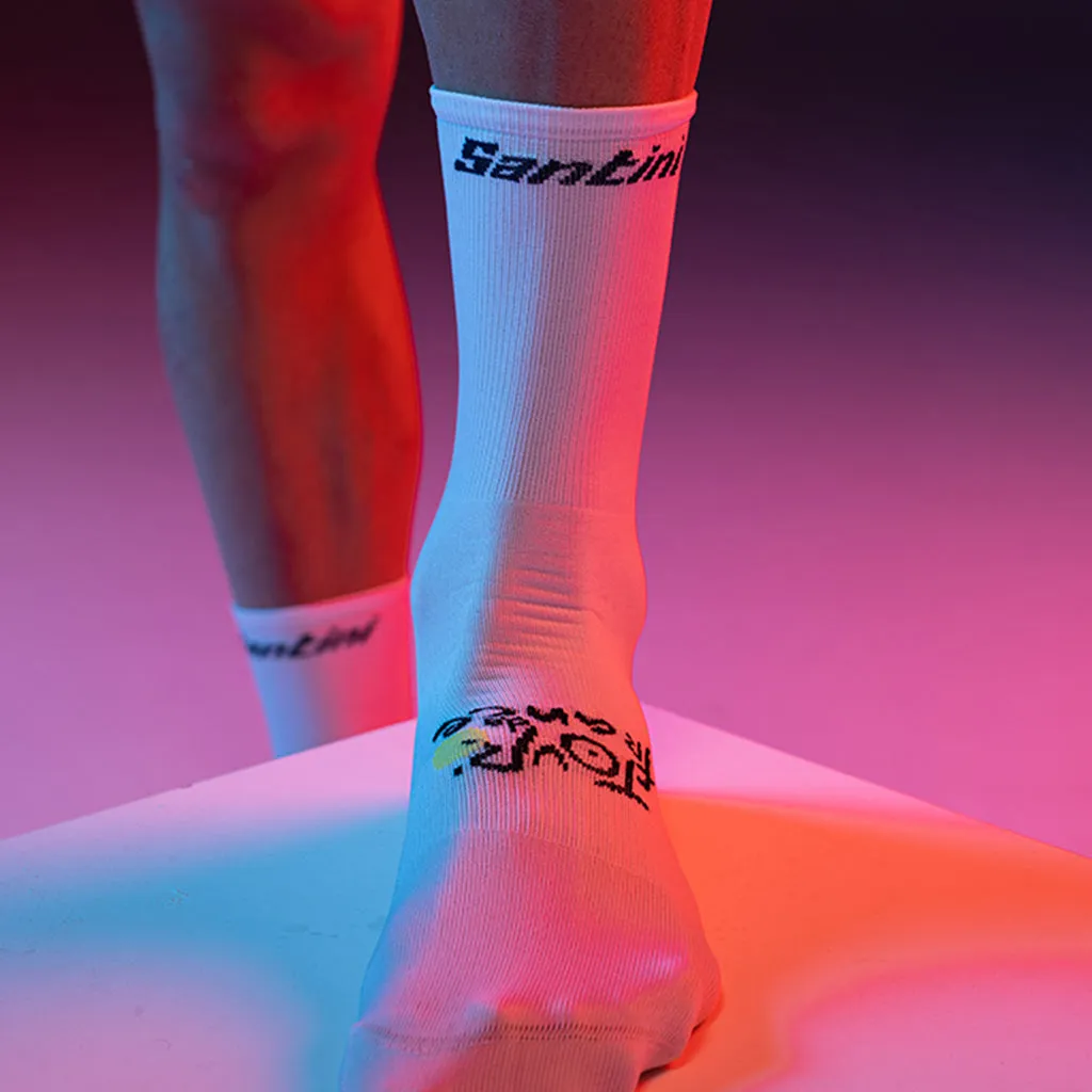 Santini Tour De France Trionfo Socks 2023 - White