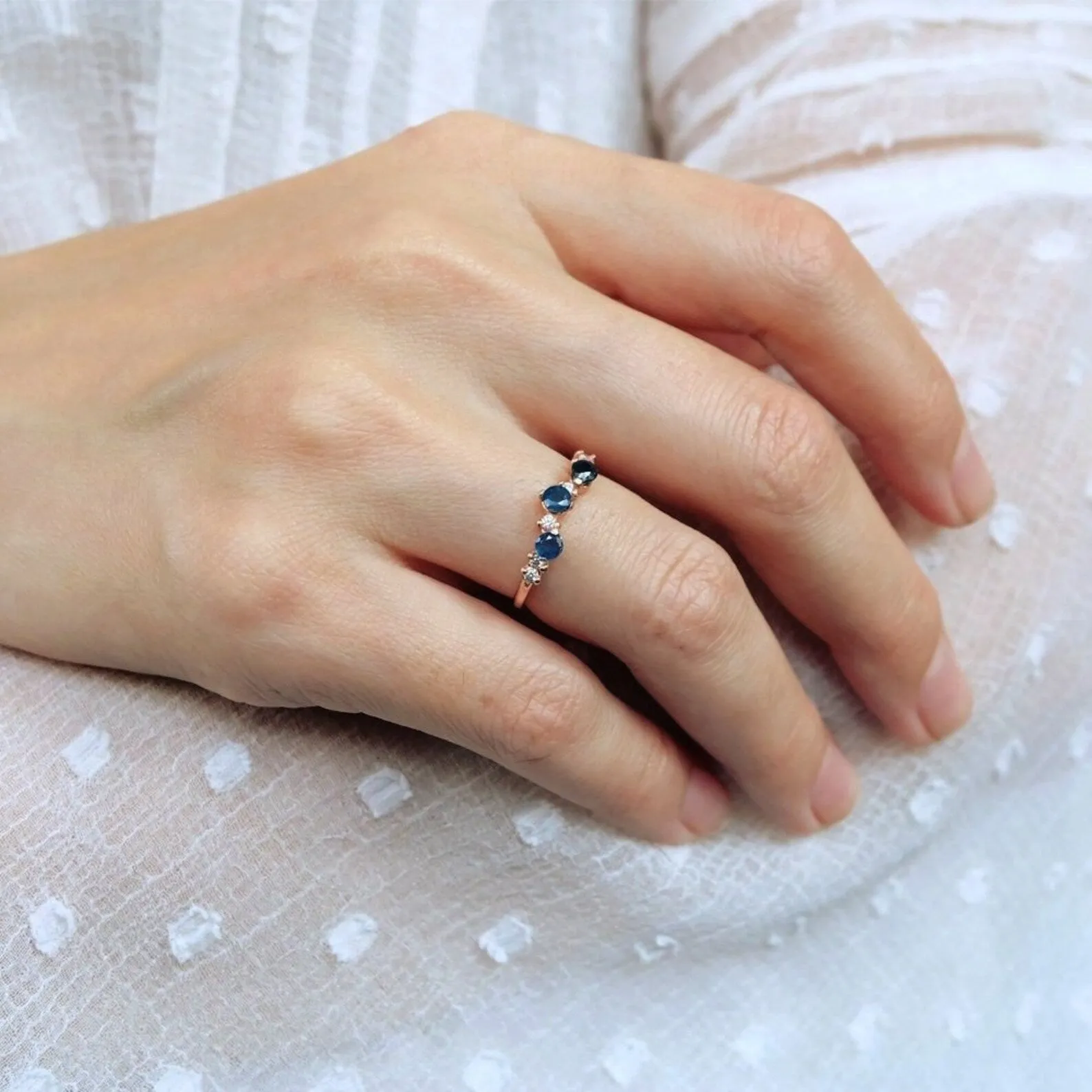 Sapphire Cluster Ring Mary