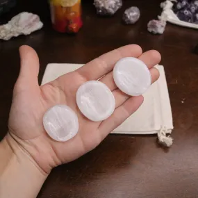 Selenite Worry Stones ~ Pocket Trinket ~ Fidget Stone