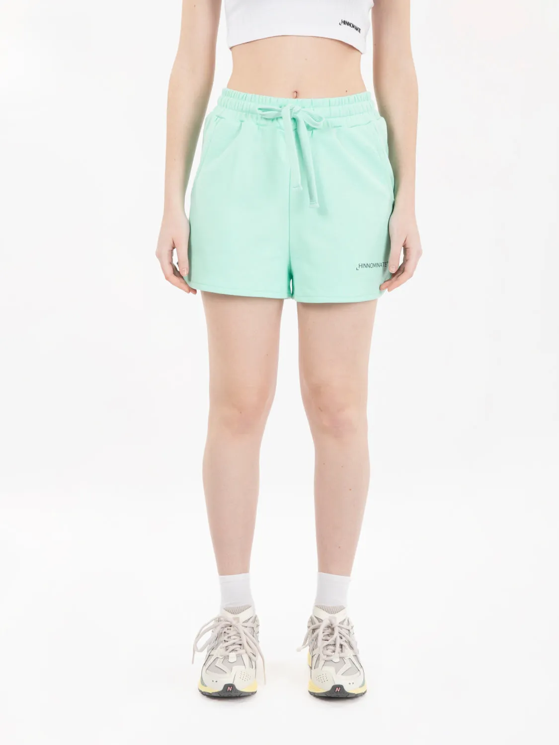 Shorts in felpa con tasche verde maldive