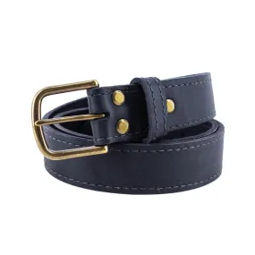 Smooth Black Leather Belt