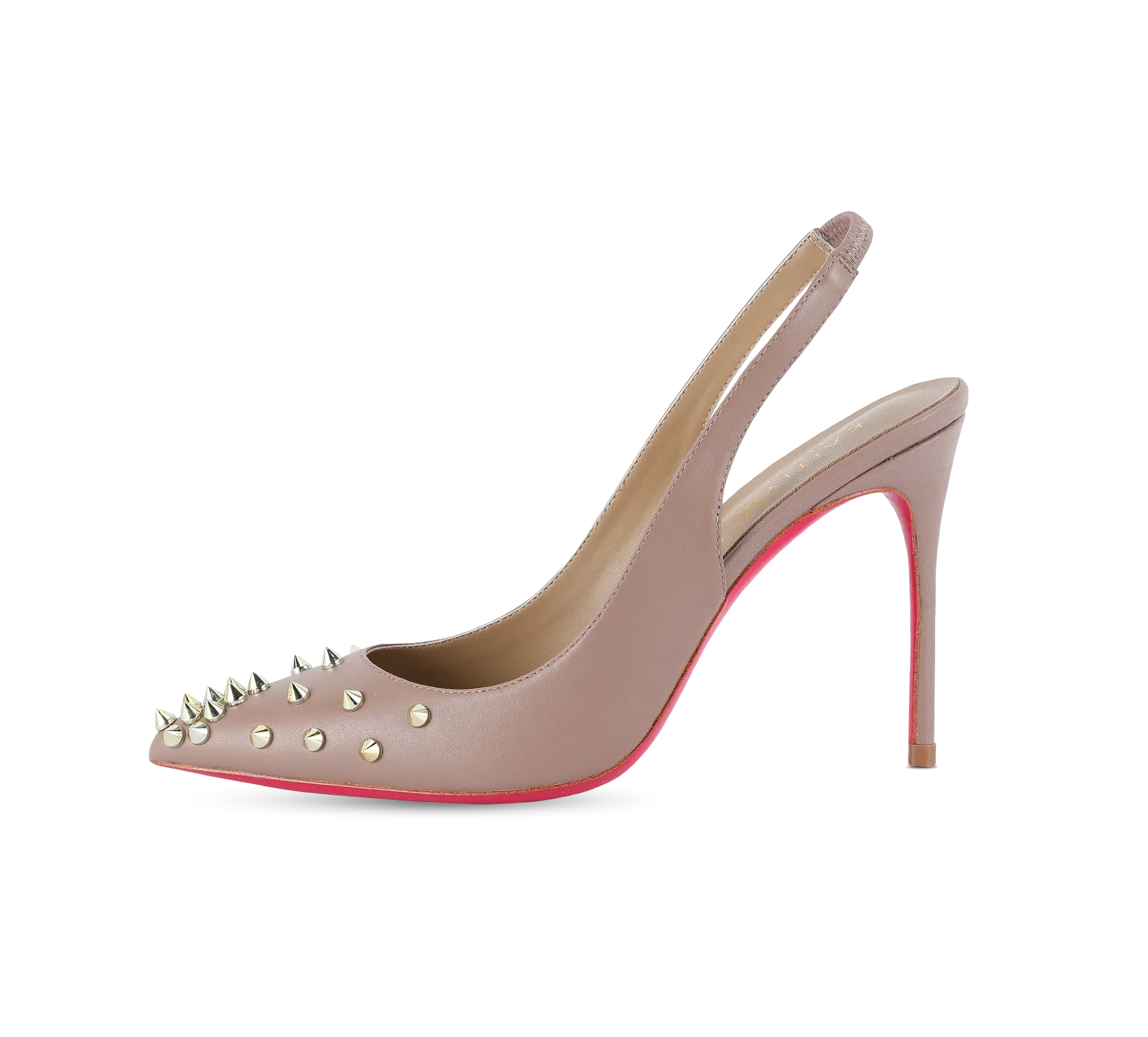 Spiky Slingback Pink Sole Pumps