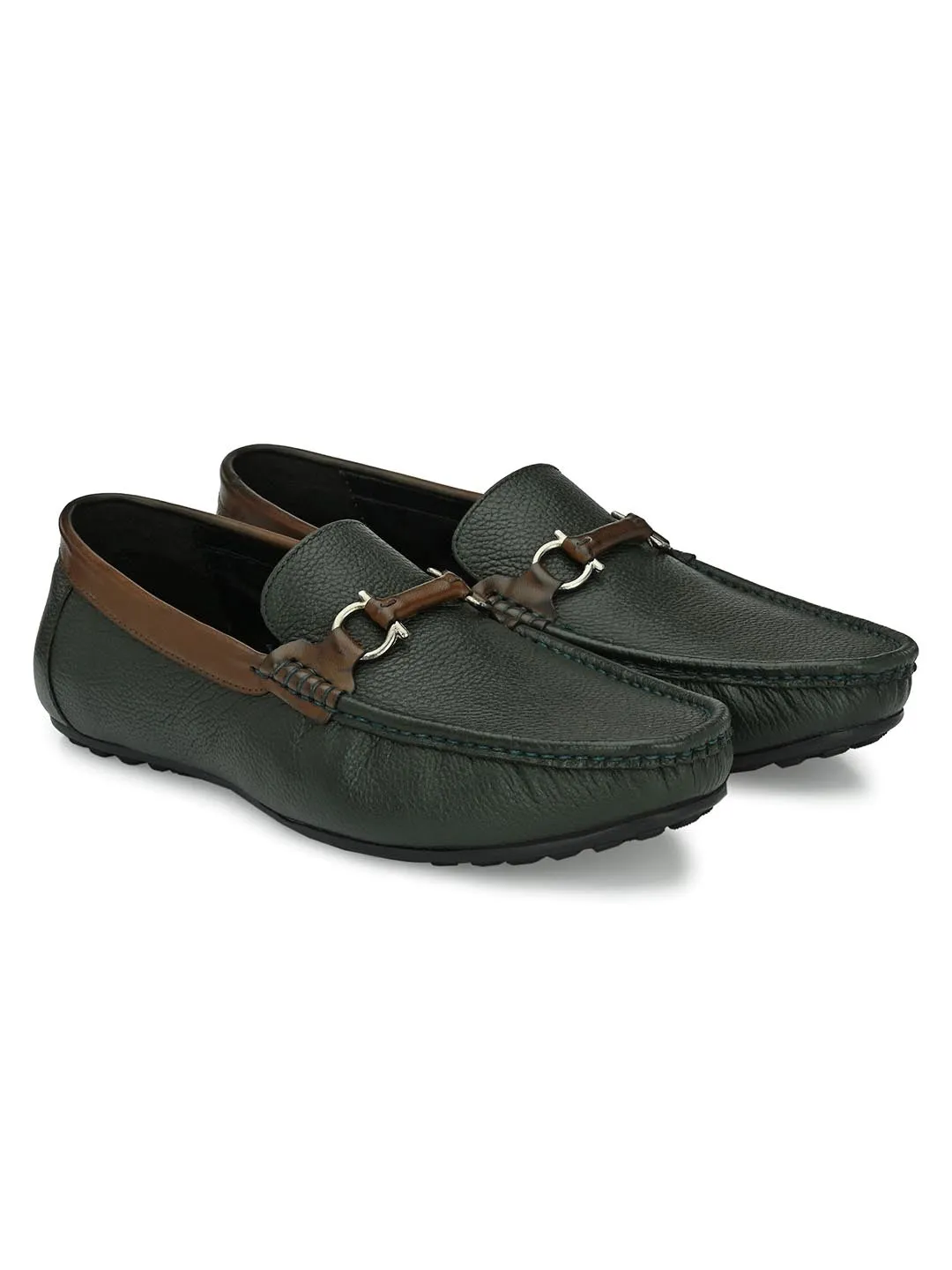 Sutton Green Loafers with Buckle