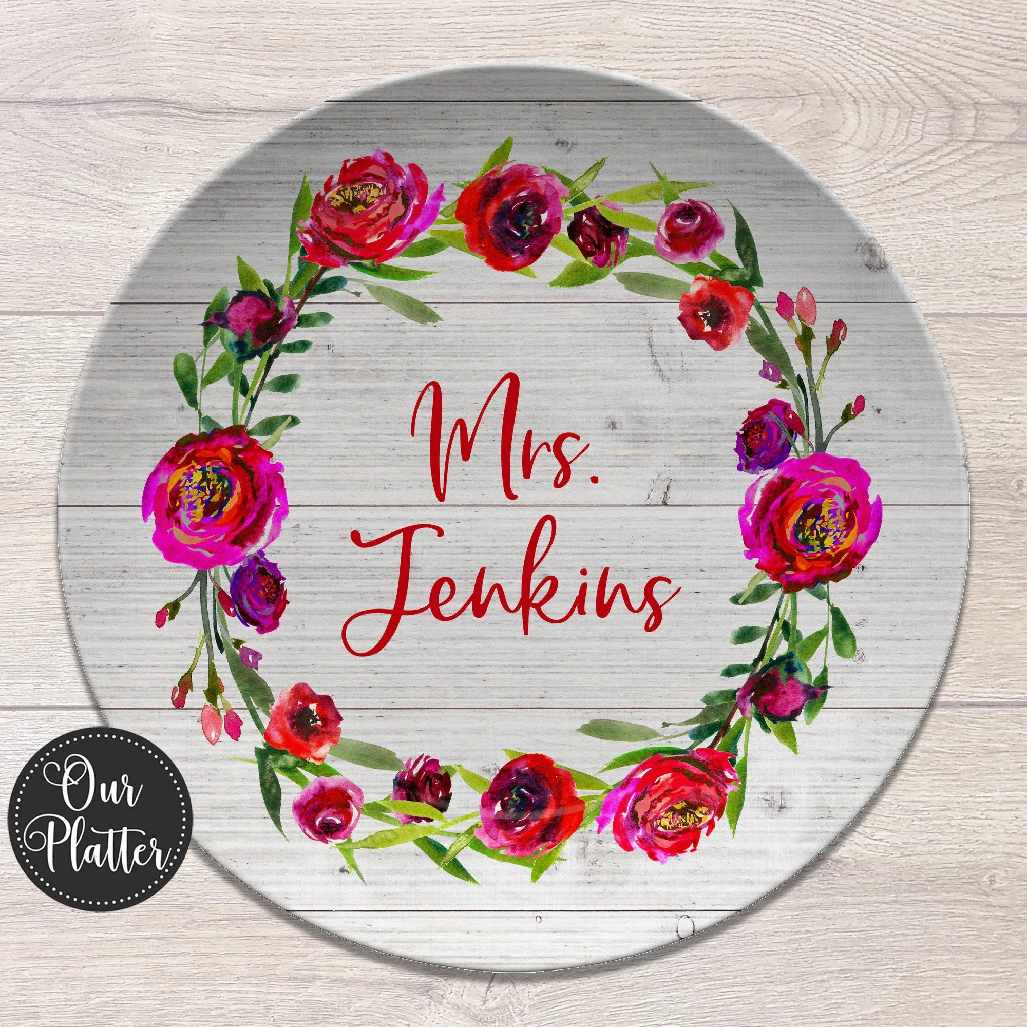 Teacher Valentine Personalized Plates