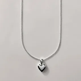 Voluptuous Heart Necklace, Silver