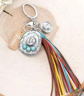 Western fringe COWBOY HAT KEYCHAIN