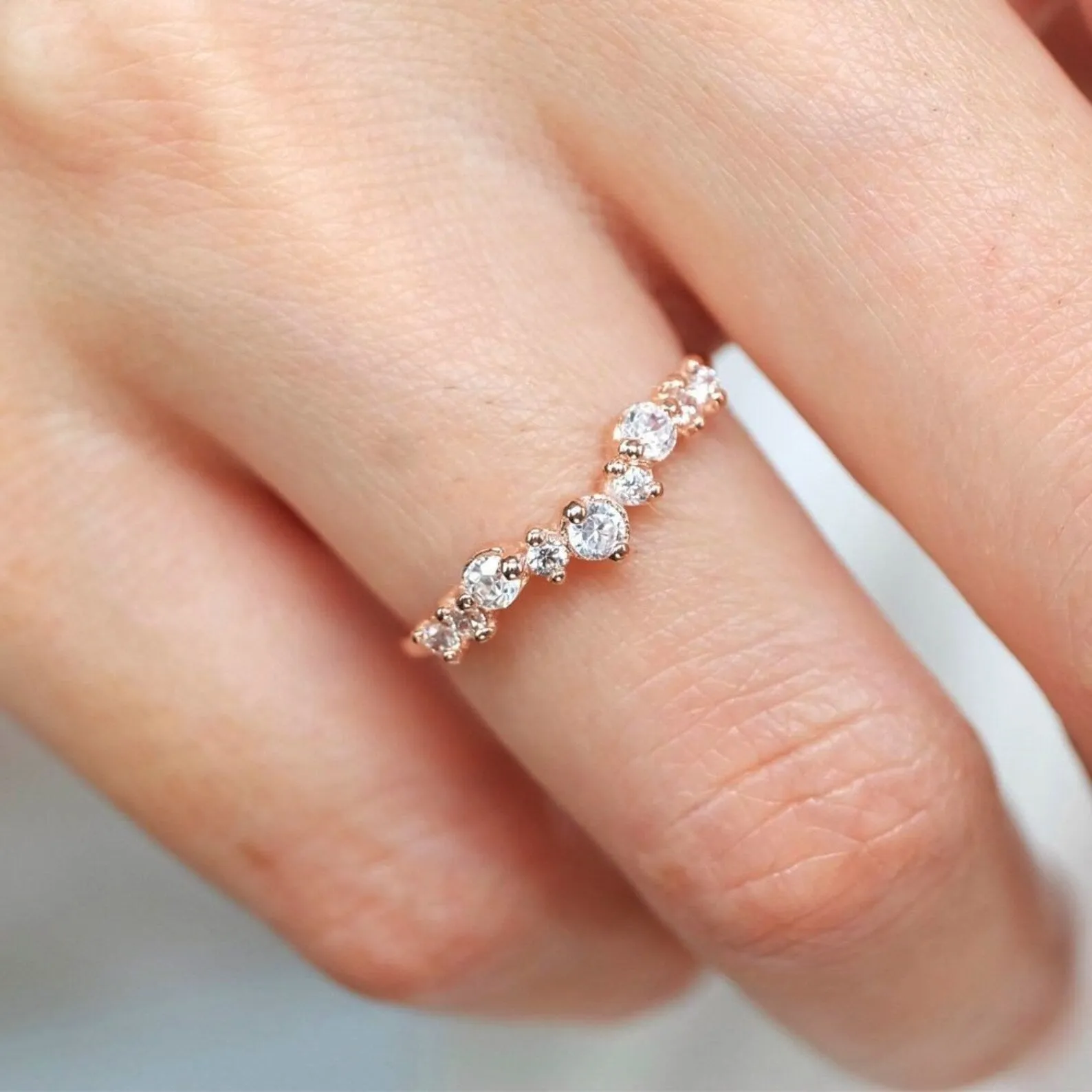 White Topaz Cluster Ring Taliyah