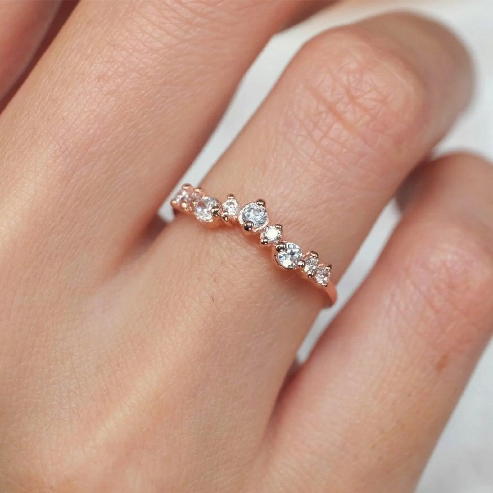 White Topaz Cluster Ring Taliyah