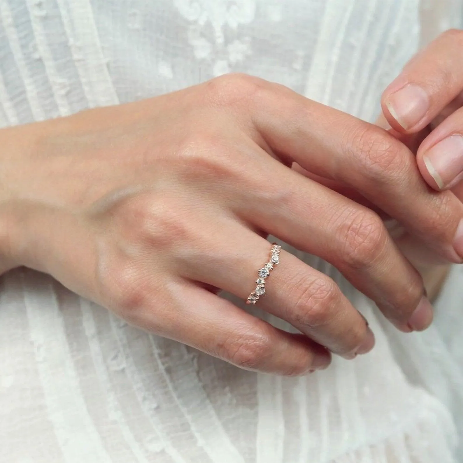 White Topaz Cluster Ring Taliyah