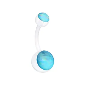 WildKlass Jewelry Hologram Bio Flexible Shaft Acrylic Ball Belly Button Ring