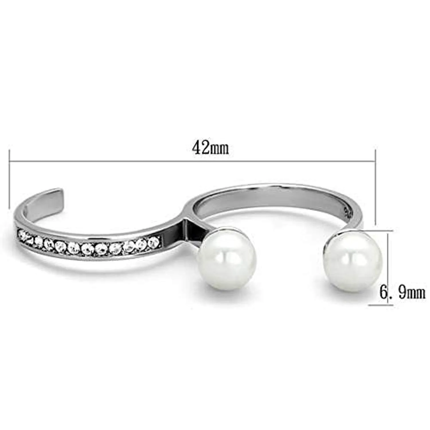 WildKlass Stainless Steel Ring High Polished (no Plating) Women Synthetic White