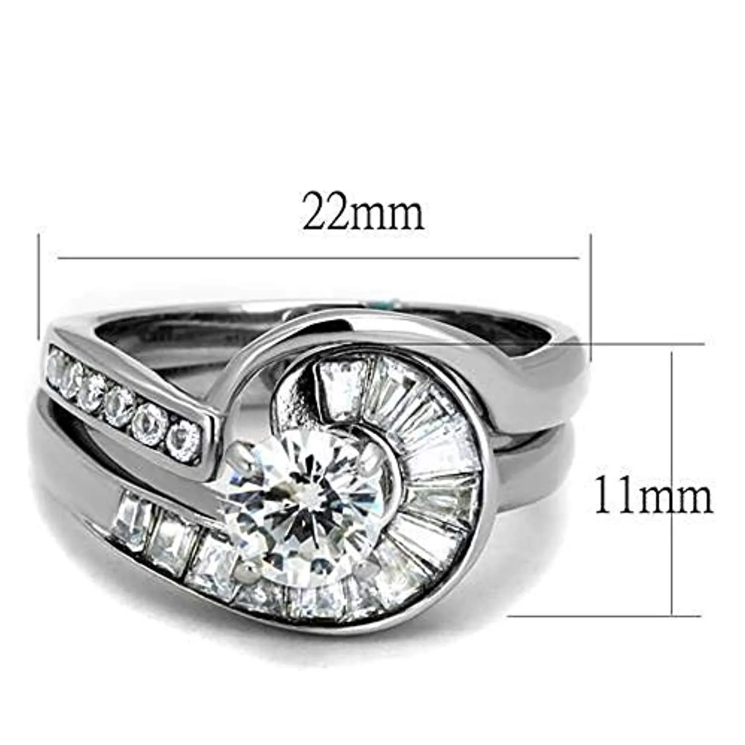 WildKlass Stainless Steel Ring No Plating Women AAA Grade CZ Clear