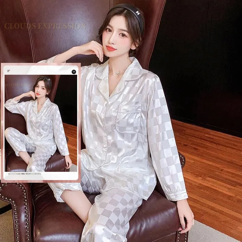 Women's Silk Long Sleeve Pyjamas Set