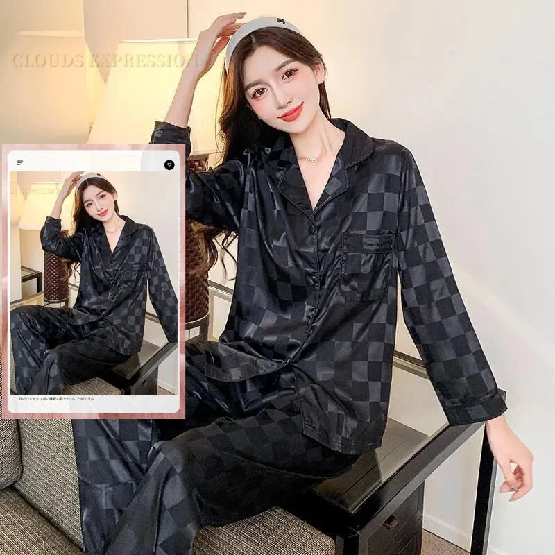 Women's Silk Long Sleeve Pyjamas Set