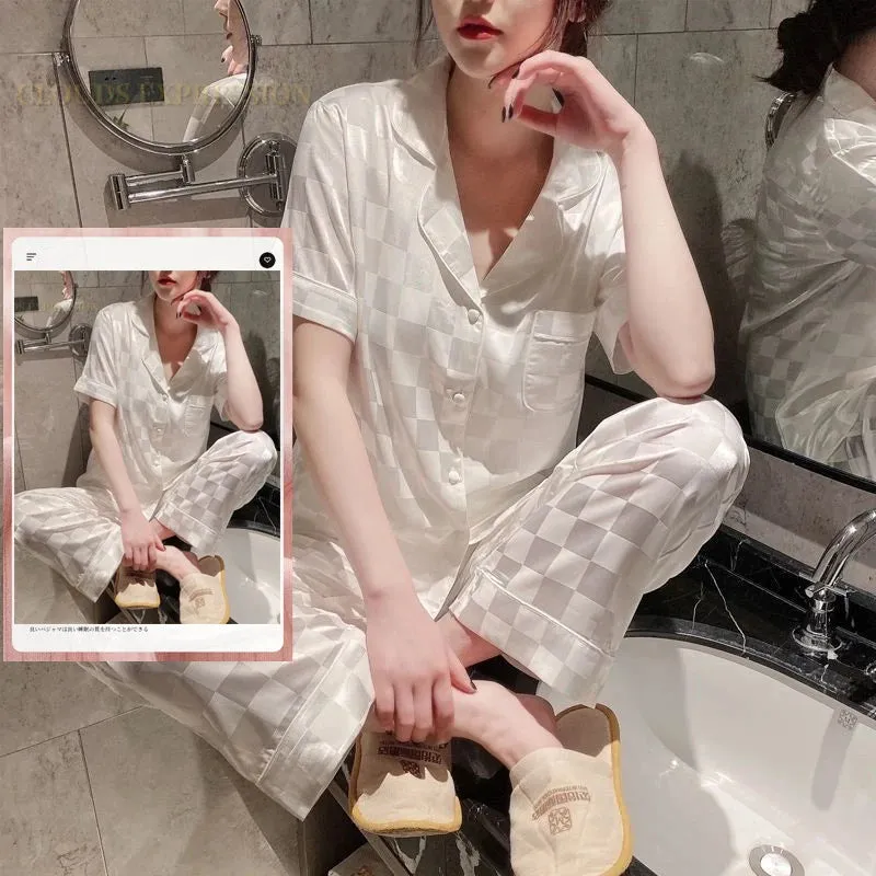 Women's Silk Long Sleeve Pyjamas Set